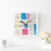 Comares IIIの抽象的なプリント|スーSchlabach スクエア壁時計 (ホーム)