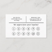 Comb Hair Stylist Hairdresser Flat Loyalty Card ロイヤリティカード (裏面)
