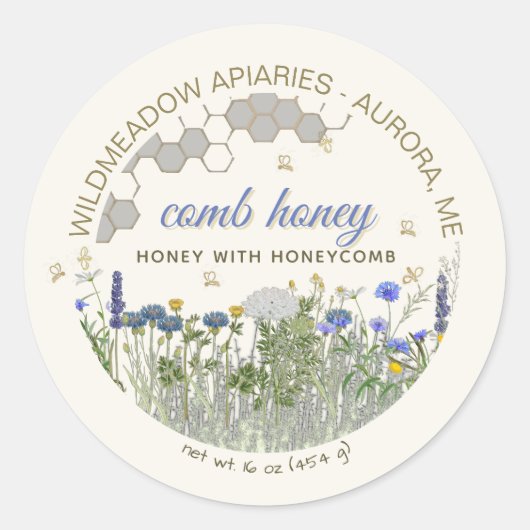 COMB HONEY Honey Honey With Comb Meadow Flowers &  ラウンドシール (正面)