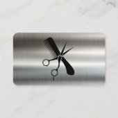 Comb Scissors | Barber | Metallic Background 名刺 (正面)