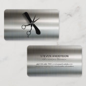 Comb Scissors | Barber | Metallic Background 名刺 (正面/裏面)