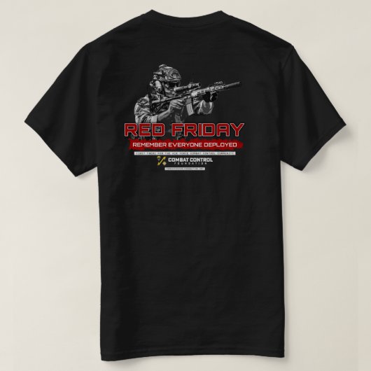 Combat Control. RED Friday. Wear Red.  Tシャツ (デザイン裏面)