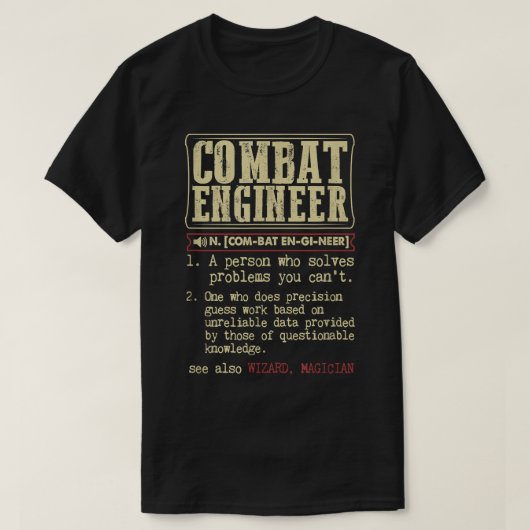 Combat Engineer Dictionary用語 Tシャツ (デザイン正面)
