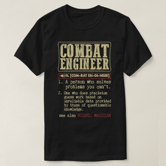 Combat Engineer Dictionary用語 Tシャツ (デザイン正面)