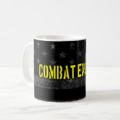 Combat Engineer Subdued American Flag コーヒーマグカップ (正面左)