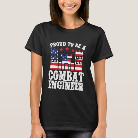 Combat Engineering Corps of Engineers Proud Combat Tシャツ (正面)