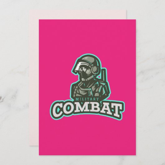 Combat Esports Emblem | Digital Warrior Logo 招待状 (正面/裏面)