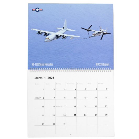 COMBAT HERCS! - US Military C-130 Hercules カレンダー (3月 2026)