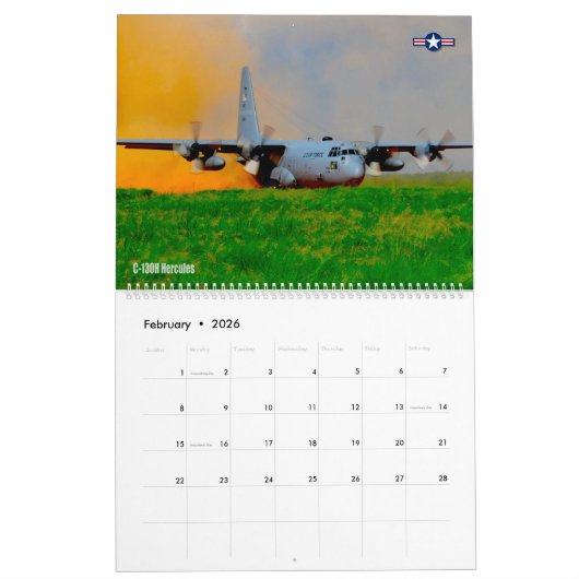 COMBAT HERCS! - US Military C-130 Hercules カレンダー (2月 2026)