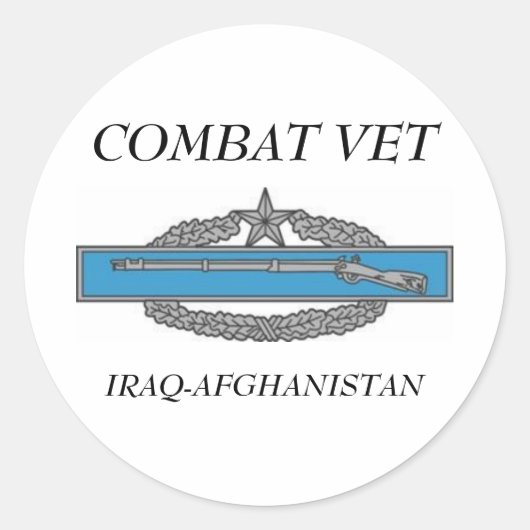 CombatInfBadge2Awd、COMBAT VET、イラク – アフガニスタン ラウンドシール (正面)