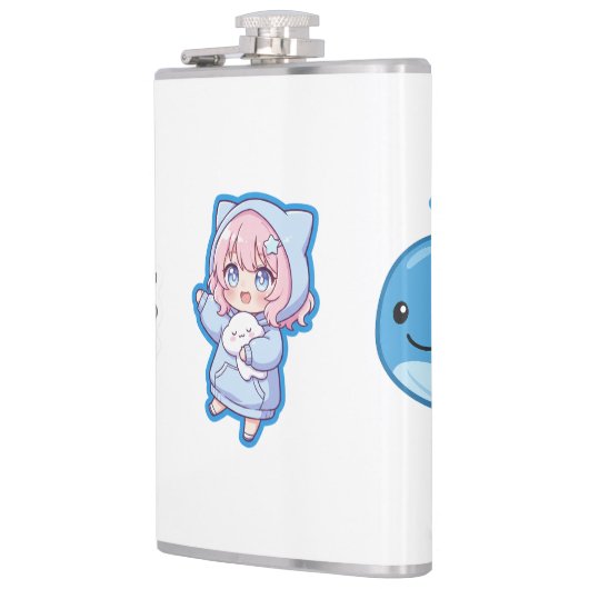 Combo Kawaii Anime, Cute Blue Whale and Octo-Vibes フラスク (左)