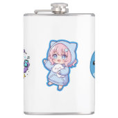 Combo Kawaii Anime, Cute Blue Whale and Octo-Vibes フラスク (正面)