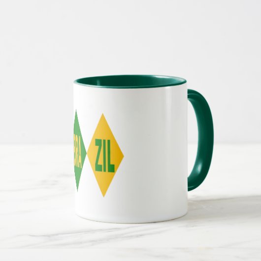 Combo mug blanc vert BRAZIL  マグカップ (正面右)