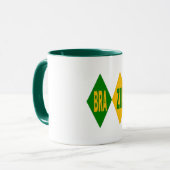 Combo mug blanc vert BRAZIL  マグカップ (正面左)