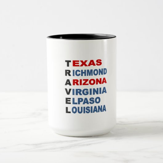 Combo Mug noire TRAVEL USA マグカップ (中央)