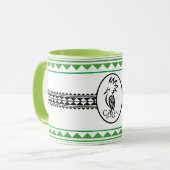 Combo mug Tribal cagou Style vert マグカップ (正面左)