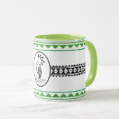 Combo mug Tribal cagou Style vert マグカップ (正面右)