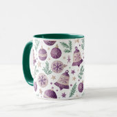 Combo Mug – Whimsical Purple Holiday Design マグカップ (正面左)