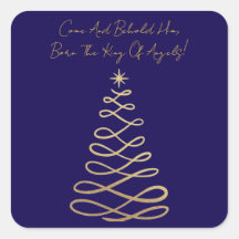 Come And Be Behold Him | クリスマス スクエアステッカー