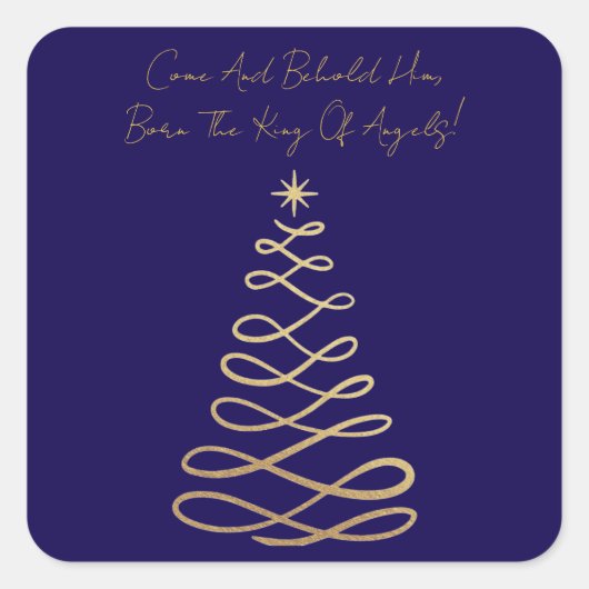 Come And Be Behold Him | クリスマス スクエアステッカー スクエアシール (正面)