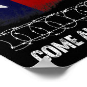 Come And Take It Rbed Wire Texas Flag Patriotic Us ポスター (角)