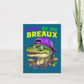 Come At Me Breaux Alligator Funny Mardi Gras Carni カード (正面)