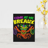 Come At Me Breaux Crawfish Mardi Gras Carnival Men カード (黄色い花)