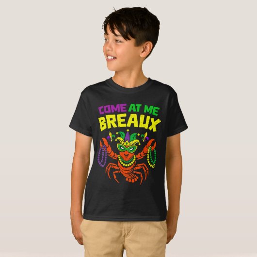 Come At Me Breaux Crawfish Mardi Gras Carnival Men Tシャツ (正面フル)
