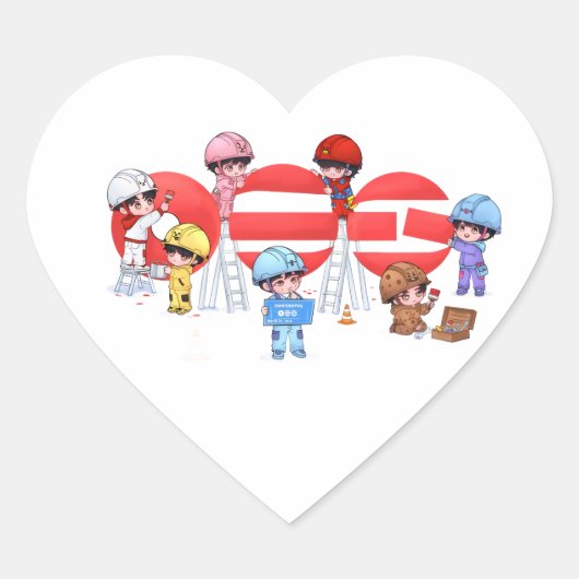 Come Back Aesthetic Sticker ハートシール (正面)