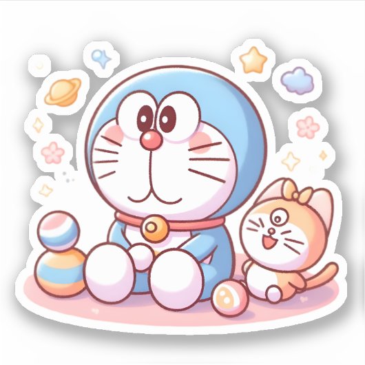 Come Come Cat And Doraemon シール (正面)