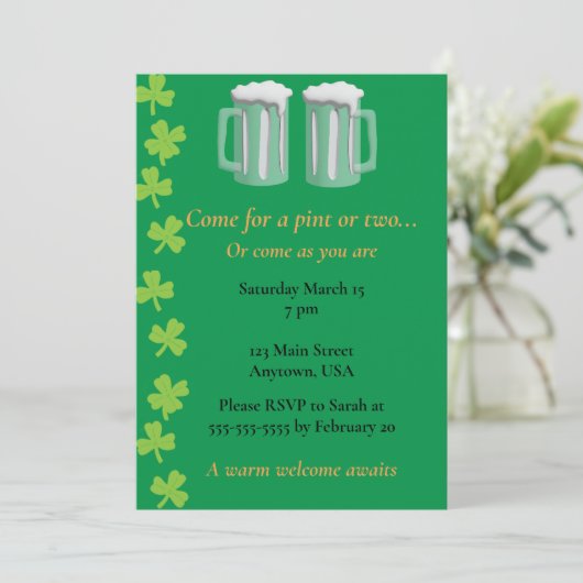 Come for a Pint or come as you are 招待状 (スタンド正面)