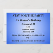 Come for the Cake Stay Because leaving is Awkward  招待状 (裏面)