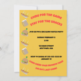 Come for the Game, Stay for the snacks Invitation 招待状