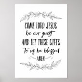 Come Lord Jesus Be Our Guest Prayer Wall Art ポスター (正面)