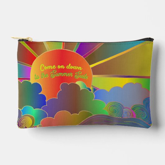 Come on Down Psychedelic Print Cut Sew Bag アクセサリーポーチ (正面)