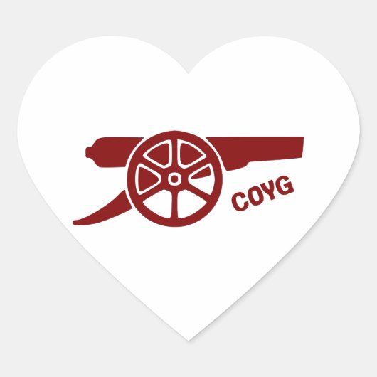 Come On You Gunners COYG ハートシール (正面)