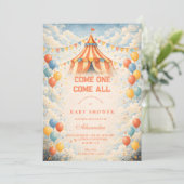 Come One Come All Circus Baby Shower 招待状 (スタンド正面)