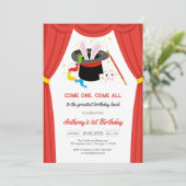 Come One Come All Circus Boy Birthday Invitation 招待状 (スタンド正面)