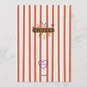 Come One, Come All, Greatest 1st Circus Birthday 招待状 (裏面)