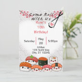 Come Roll With Us Sushi birthday 招待状 (スタンド正面)