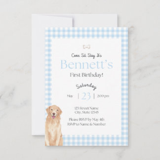 Come Sit Stay Birthday Invitation 招待状