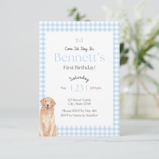 Come Sit Stay Birthday Invitation 招待状 (スタンド正面)