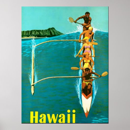 Come to Hawaii vintage poster ポスター (正面)