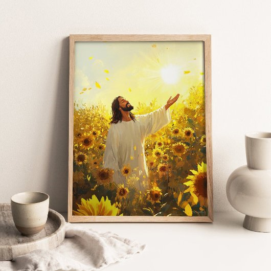 Come to His Light _ Sunflower Poster Bible Verse  ポスター