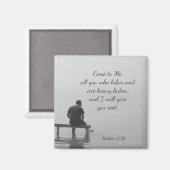 Come to Me, I will give you rest, Matt 11:28 マグネット (正面/裏面)