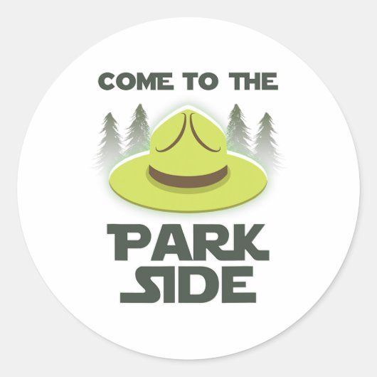 Come To The Park Side National Park Camping Enthus ラウンドシール (正面)