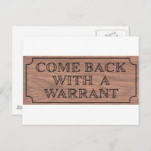 comebackwithwarrent.jpg ポストカード (正面/裏面)