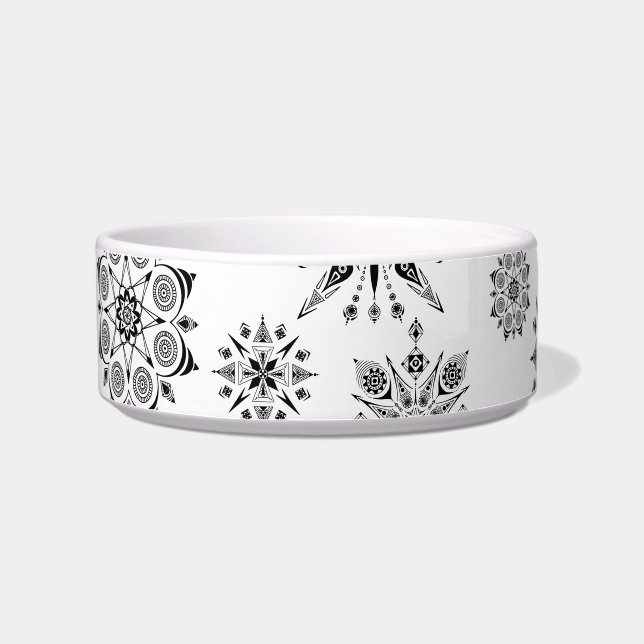 Comedero de cerámica para mascotas con mandalas ボウル (左)