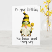 COMEDIC GNOME SAYS YOU ARE NOT OLD BIRTHDAY CARD カード (黄色い花)