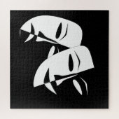 Comedy/Tragedy Black and White Theatre Mask ジグソーパズル (横)